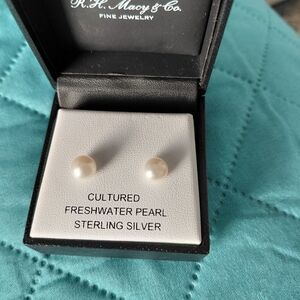 Cultured Freshwater Pearl Sterling Silver Earrings